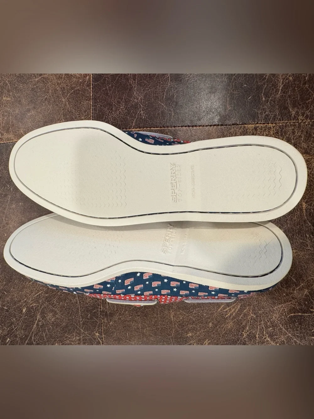 NWOT Sperry x Vineyard Vines Men’s Star & Flag Pattern Boat Shoes Size 10